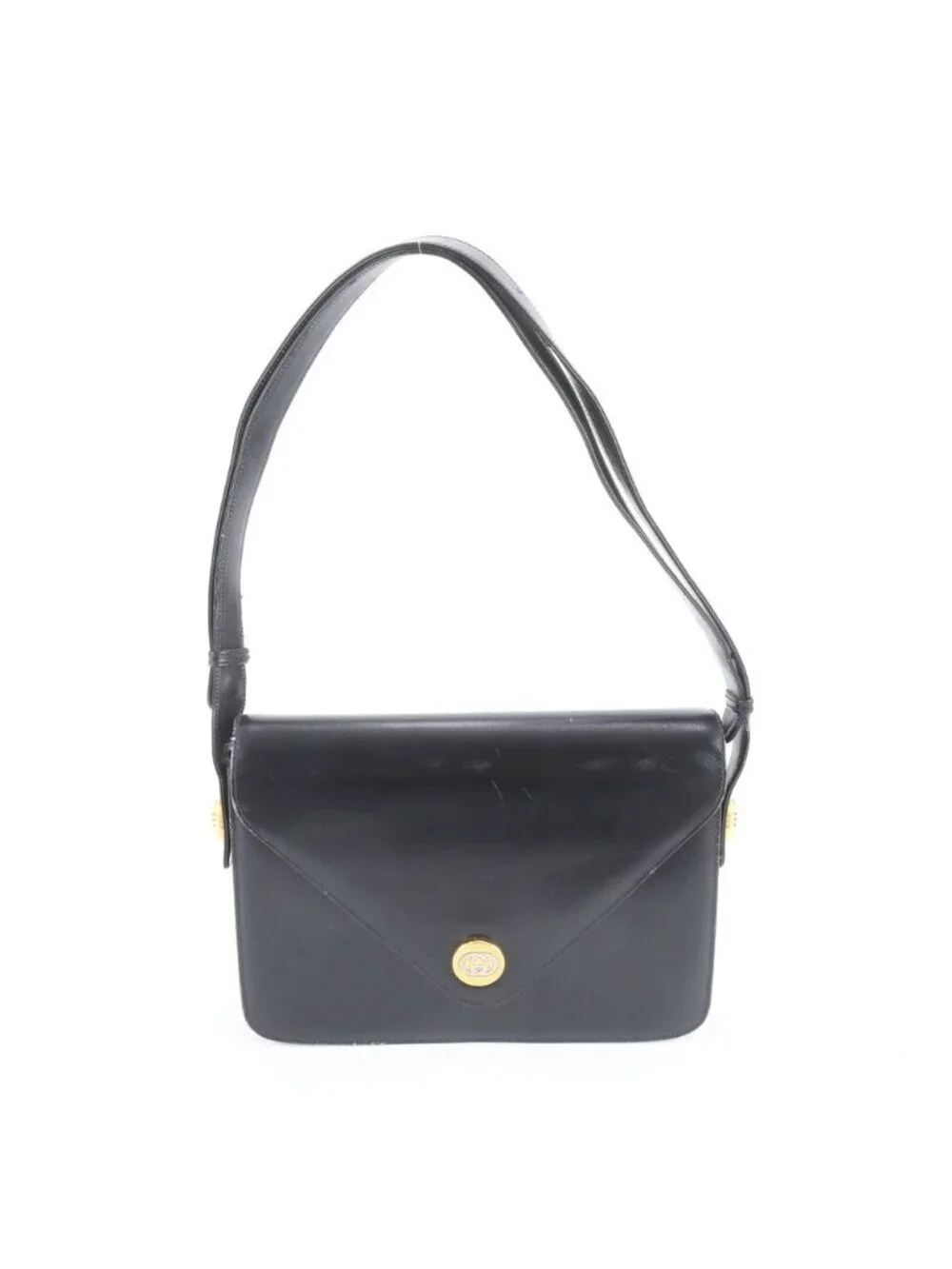 ★SOLD★ Gucci Vintage Leather 2-Way Shoulder Bag Crossbody Hand Black - Picture 3 of 10